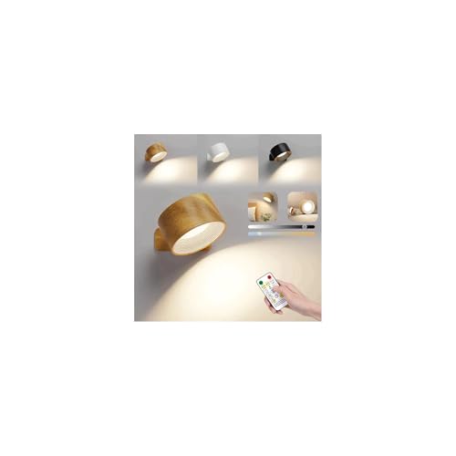 Lights of Sweden Wall Mounted Light – Rechargeable Magnetic LED Wall Lamp with Soft Glow, Stick-On Wall Sconce for Bedroom Reading and Modern Home Lighting (Wood)