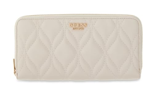Porte-monnaie GUESS Maxine portefeuille zippé blanc crème écru