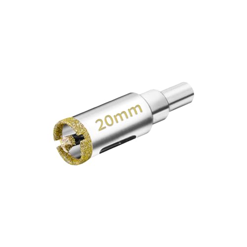 Meccion 20mm Sierra Perforadora de Diamante con Broca de Centro Piloto, Broca de Diamante para Azulejos, Porcelana, Vidrio, Mármol, Cerámica