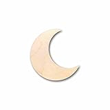 Unfinished Wood Crescent Moon Silhouette Craft up to 46' DIY 8' / 1/8'