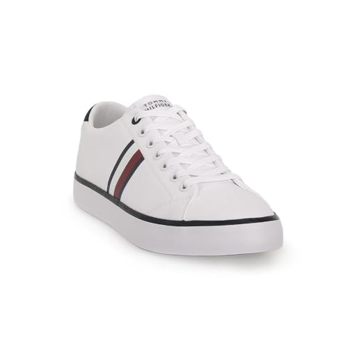 Tommy Hilfiger TH Hi Vulc Low Stripes Mesh Fm0fm04946, Zapatillas Hombre, Blanco, 44 EU