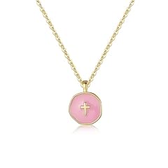Cross Necklace - Baby Pink