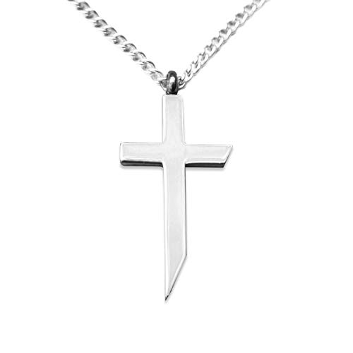 Epiphaneia Father's Day Gift Men's Stainless Steel Cross Necklace Man Of God 1 Timothy 6:11. Mens Jewelry Cross Necklaces Christian Religious Gifts Christians For Men - Birthday For Dad, Pastor #TOP5