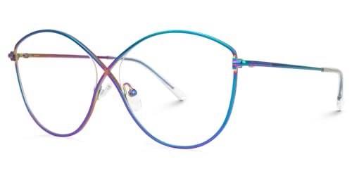 Image of VOOGLAM Stylish Cateye Blue Light Blocking Glasses for Women Anti Eyestrain Dry Eyes Eyewear Iliana
