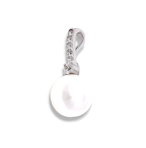 Pendentif or blanc 18 Kt et perle Akoya : le bijou stable qui ne se retourne pas
