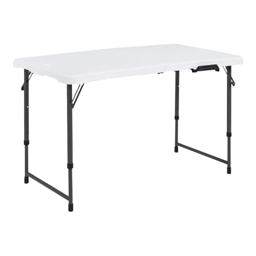 Mi Ko Mi Ka Mesa Plegable Solid 180cm o 122cm, portátil, Normativa Uso público Interior/Exterior (EN 581-1/3) Tablero Resina HDPE 3,5cm, Capacidad 4/6/8 Personas y Carga 150 kg. Multiuso (Mesa 122CM)