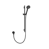 hansgrohe Vernis Blend 11-inch 3-Spray Handshower with Slide Bar and Hose, Rain, IntenseRain, Handheld Shower Head System in Matte Black, 04970670