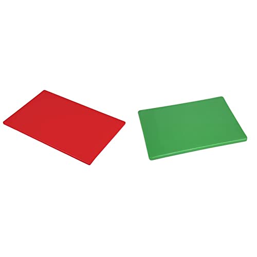 Hygiplas J255 Raw Meat Chopping Board, Low Density, Red & 23000 Chopping Board Small Green 229x305x12mm Kitchen Cutting Slicing