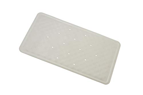 Croydex Hygiene 'N' Clean Anti-Bacterial Slip-Resistant Small Natural Rubber Suction Bath Mat, 34 x 58 cm, White
