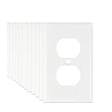 12-Pack LoGest Duplex 1-Gang White Wall Plates - Metal Steel - Home Electrical Outlet Cover - Port Replacement Receptacle - Faceplates Covers - Matching screws