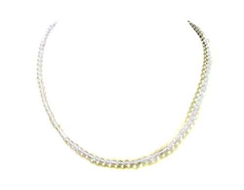 Collana da donna in cristallo di rocca sfaccettato...
