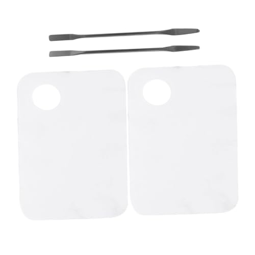 CALLARON 2 Sets 4pcs Transparent Acrylic Manicure and Dead Skin Pushers Nail Art Mixing Tool for Professional and Home Use Easy to Clean for Blending Colors