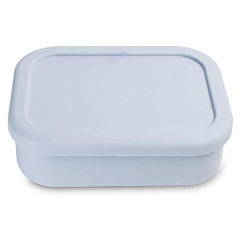 Ullabelle Leak Proof Bento Box Food-Grade Silicone Bento, BPA, Phthalate, Lead, & PVC Free - Lunch Box for Daycare, Kids, & Adults - Leak Resistant Sets With Lids Snack Box Container (Periwinkle) Cover