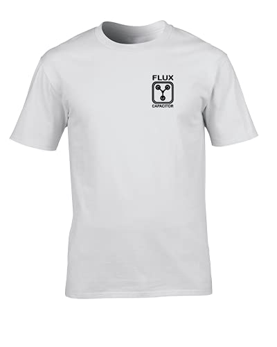Image of Flux Capacitor Time Travel Symbol Emblem- Men's T-Shirt White