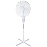 AMD Nexus 16 Inch Pedestal Fan, White, 3 Speed Settings, Adjustable Height, Electric Floor Standing Fan for Home, Office, Bedroom