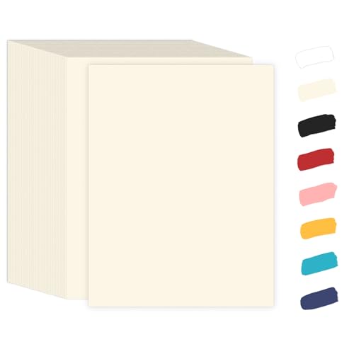 100 Sheets Cream Cardstock 8.5 x 11 Off White Card Stock,Goefun 65lb Ivory Paper Printer Paper for Cards Making, Office Printing, Wedding image 7
