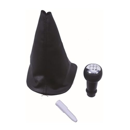 Kit Soufflet avec Pommeau de Levier de Vitesse Chromé Compatible avec Peugeot 106, 206, 306, 406, 605, Expert, Partner et Compatible avec Citroën Berlingo,...