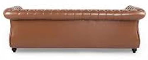Image of Royale Curved Arm Tufted Three Seater Elegant Wooden Base Sofa in Wide Extravagant Fabric, Gives Luxurious Look for Home /Living Room /Office /Guest Room /Hotels