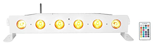 Rockville Best Strip 60 White Battery Powered DJ Light Bar Wireless DMX+RGBWA+UV
