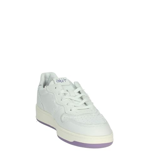 Chaussure en cuir blanc D.A.T.E. Court Fruit Grape au design violet épuré - 5