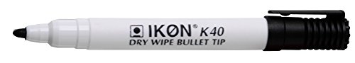 Hainenko Value Bullet Tip Dry Wipe Marker - Black - Pack of 10