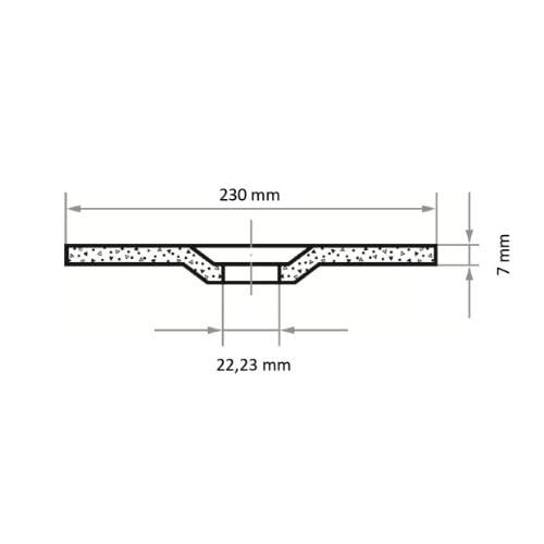 LUKAS ERZETT 10 discos de desbaste T27 para acero 230 x 7 mm, para amoladora angular, A24X-BF, 23,5 x 23,5 x 9,6 cm
