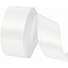 40mm Wide White Ribbon for Crafting, 22M 1.5Inch White Solid Fabric ...
