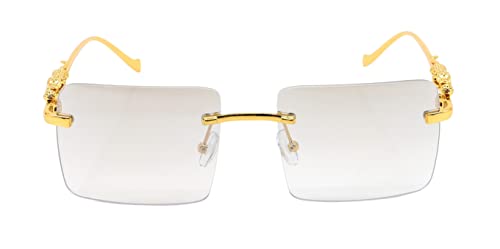 Flawless Rimless Rectangle Vintage Sunglasses Fashion Frameless Tinted Glasses for Women Men2