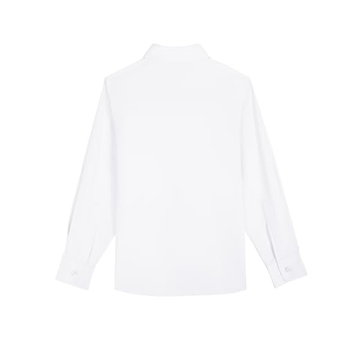 Boys Long Sleeve Dress Shirt and Tie Set Collared Button-Down Uniform Shirts for Kids2