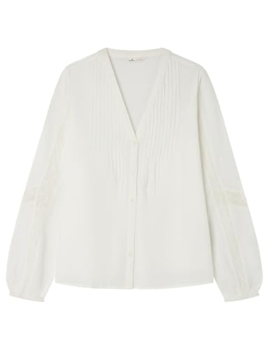 Springfield Long Blouse with Pintucks and Laces ON Sleeves Blusa De Manga Larga, Marrón, 40 para Mujer