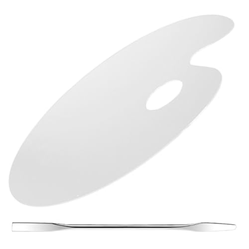 minkissy Tavolozza Di Trucco Cosmetico Acrilico Tavolozza Di Vernice Acrilica Spatola Per Trucco Vassoio Di Miscelazione Applicare Per Fondotinta Olio Acquerello