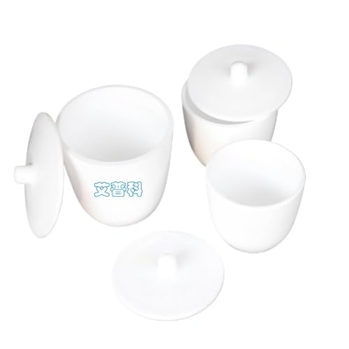 2PCS Experimental PTFE Crucible with lid, PTFE Crucible Thickened 100ml50ml30ml (30Ml Crucible (with lid))