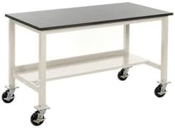 60 x 36 in. Mobile Phenolic Resin Safety Edge Lab Bench - Tan