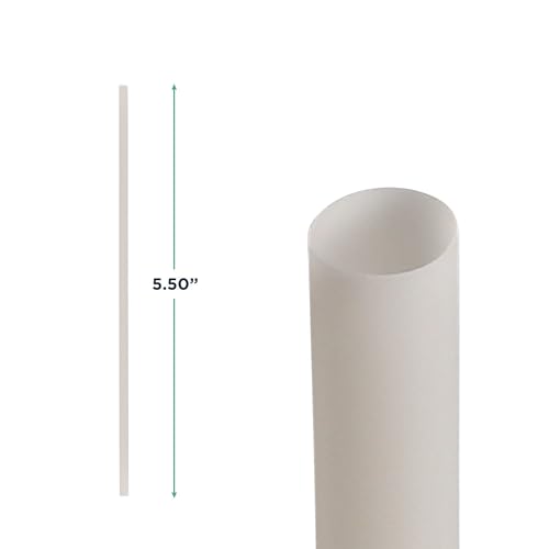 Eco-Products Compostable Plastic Straws, 5.5" Long, 6mm Diameter, Case of 2500, Natural White Disposable Plant Based PHA Plastic, Standard Sized Drinking Straws, ASTM Compliant, BPI-Certified by ECO PRODUCTS - Image 2