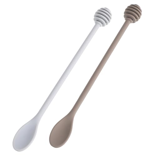 NAMOARLY Honey Stirring Spoon Long Handle Silicone Covered Nylon Dippers Honey Stick Syrup Stirrer Home Kitchen Tool
