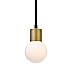 Z-Lite 621MP-MB-FB Neutra - 1 Light Mini Pendant in Fusion Style - 6 Inches Wide by 6.75 Inches High, Finish Color: Matte Black/Foundry Brass