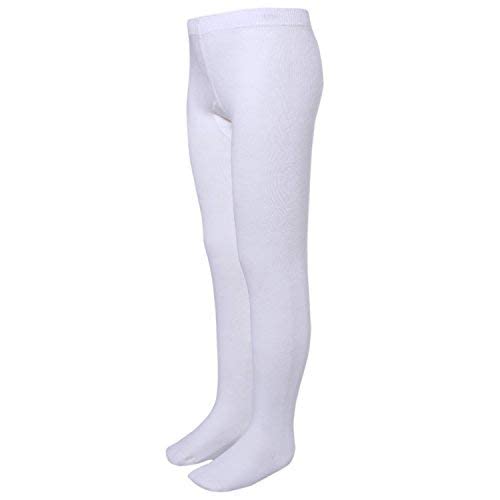 Girls Combed Cotton Tights Color : White, SIZE : 2 TO 4 YEARS2