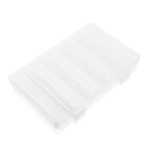 Capsules pour pièces 25 mm en plastique de haute transparence avec boîte de stockage ronde
