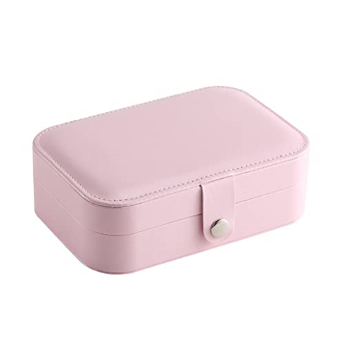 Joyero de Viaje portátil, Caja para Pendientes, Anillos, Collares, Joyas, aretes, Caja de Almacenamiento roja
