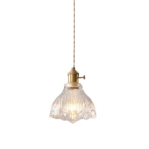 QZLNQSY POKHDYE American Vintage Dining Room Bar Chandelier Brass Glass Bedroom Bedside Pendant Light E26/E27 Light Source Kitchen Island Living Room Study Single Head Hanging Lamp