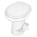 YITAHOME RV Toilet with Foot Pedal Flush, High Low Profile Gravity Camper Toilet, for Car Motorhome Caravan Trip Travel, White