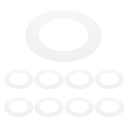 PATIKIL 3.2" ID 4.9" OD Plastic Trim Ring, 8 Pcs Ceiling Light Goof Rings Matte Circular Light Cover Lighting Fixture for Ceiling Wall Recessed Can Downlights, Translucent Matte White