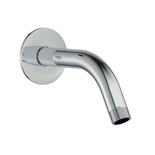 Image of Mila 7 inch Shower Arm - Round | SS304 Stainless Steel | Chrome Finish | Rust-Proof Bathroom Fitting | Supports Heavy Shower Heads | Fits Standard Shower Connections