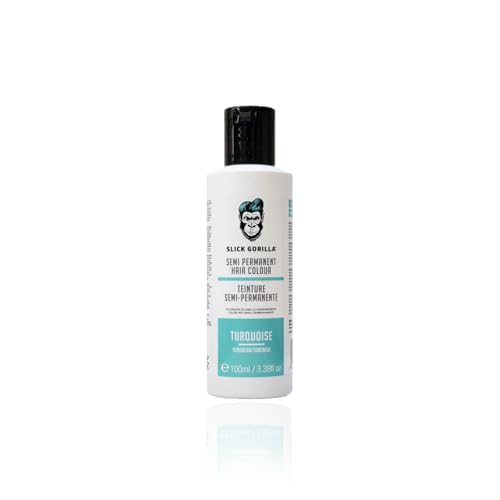 Slick Gorilla Tinte de cabello vegano y libre de crueldad animal semipermanente turquesa (3.38 onzas líquidas, 100 ml, turquesa)