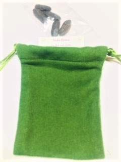 Tonka beans  5 Small Beans  One handmade drawstring bag  choose color  Ravenz Roost Dk green flannel