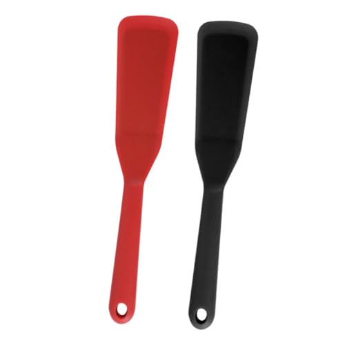 Cabilock 2pcs Silicone Spatula Non-stick Cooking Turner for Kitchen Use Food-grade Silicone for Flipping Fish Eggs and Pancakes