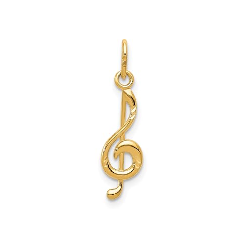 14k Yellow Gold Treble Clef Pendant image