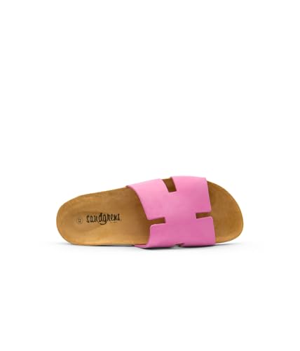 Image of Sandgrens Handmade Unisex Cork Slides | European Top Grain Leather Sandals with Soft Suede Footbed and EVA Rubber Sole | Avila