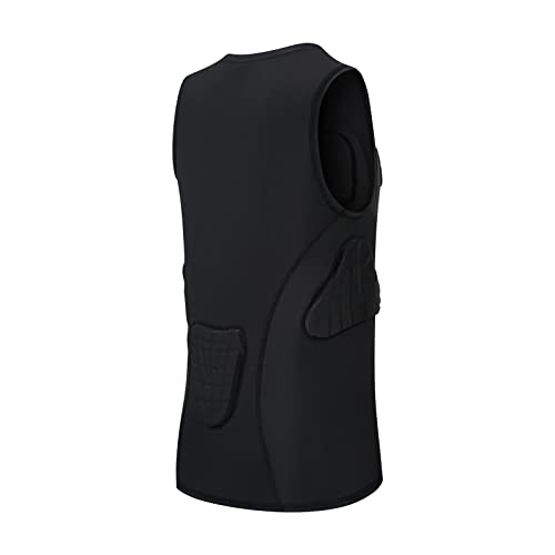 Topeter Padded Compression Shirt With Chest, Rib, Back Protection For Baseball, Football, Lacrosse, Goalies And Sports Competition For Kids (Ys) #TOP2