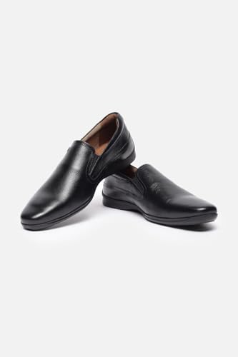 Image of Louis Philippe Men Premium Leather Breathable Lining Material Anti Slip Flat Heel TPR Sole Formal Slip-on Shoes